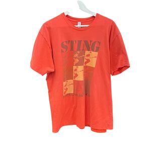 Vintage STING Broken Music Tour 2005-2006 Orange Graphic Concert T-Shirt Size XL